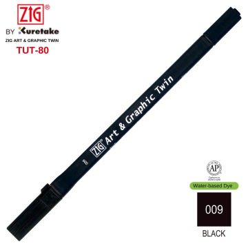 Zig Art&Graphic Twin Tut-80 Çift Uçlu Keçe Grafik Kalemi 009 Black