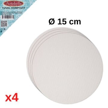 Artebella Pres Tuval Kompozit Yuvarlak 15cm 4lü