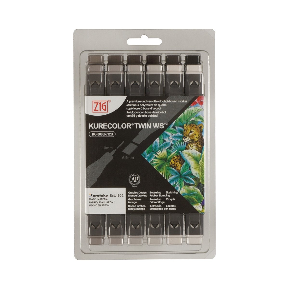 Zig Kurecolor KC3000/12B9 Twin WS Marker Kalem 12li Warm Grey Colors