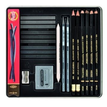 Koh-i Noor Sketching Eskiz Çizim Seti 8898 Metal Kutu 23lü