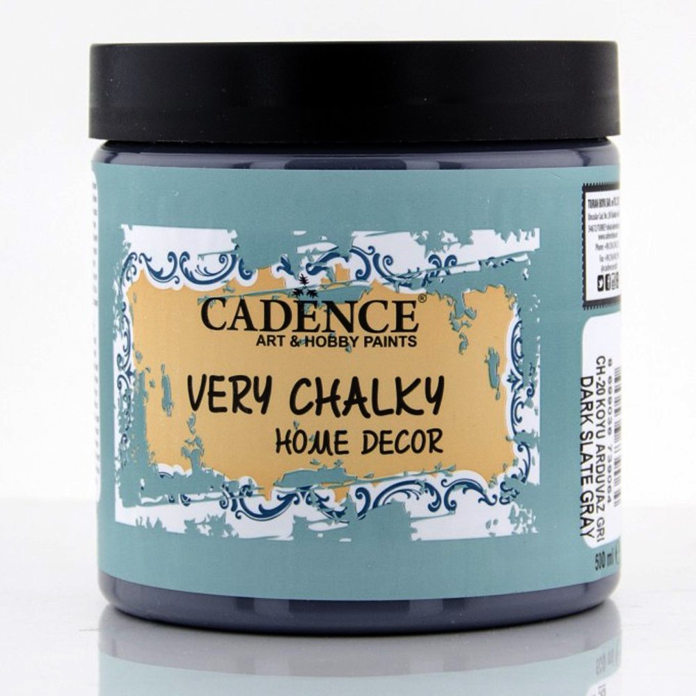 Cadence Very Chalky Home Dekor Kadifemsi Mobilya Boyası 500ml 20 Koyu Arduvaz Gri
