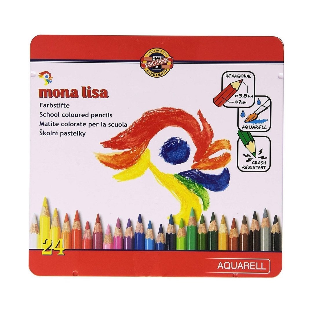 Mona Lisa Aquarelle Sulu Kuru Boya Seti Metal Kutu 24lü