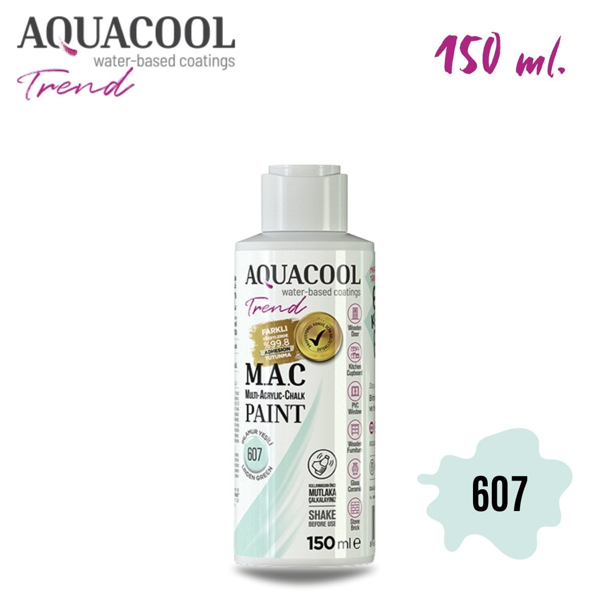 Aquacool Multi Akrilik Boya 150ml 607 Ihlamur Yeşili