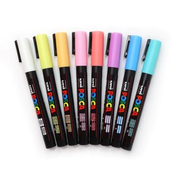 Uni Posca Su Bazlı Marker Seti PC-3M 0.9-1,3mm 8li Soft Color