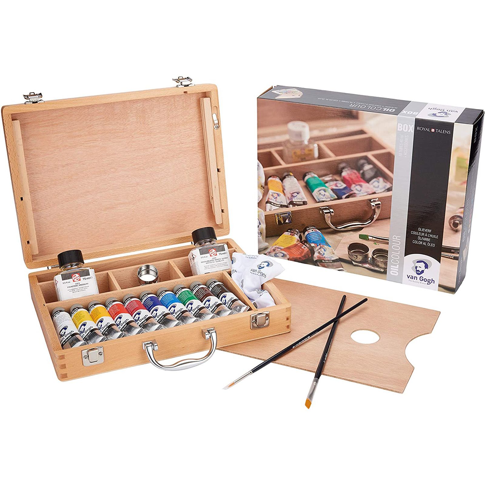 Talens Van Gogh Yağlı Boya Seti Ahşap Kutu Oil Colour Basic box