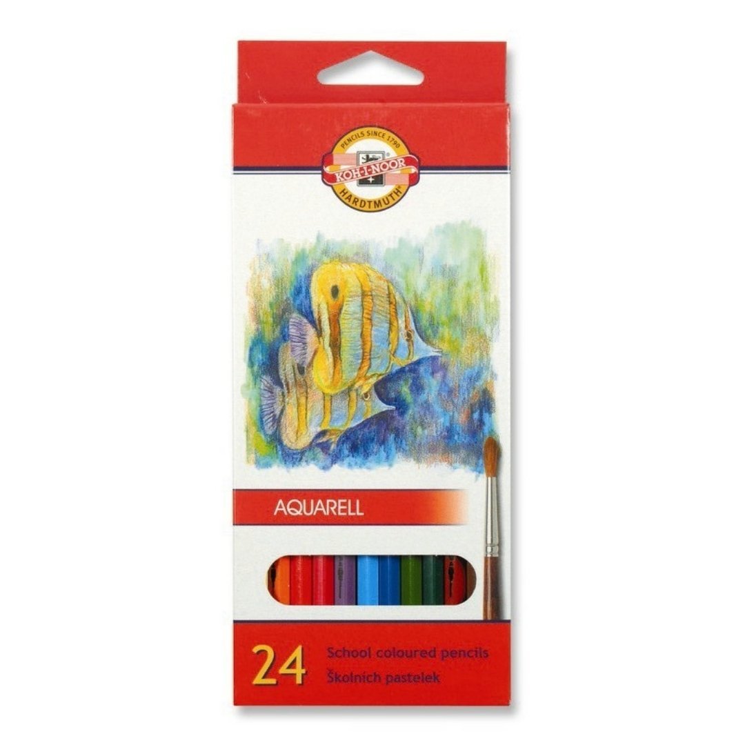Koh-i Noor Aquarelle Sulu Boya Kalem Seti 24 Renk Fish 3718