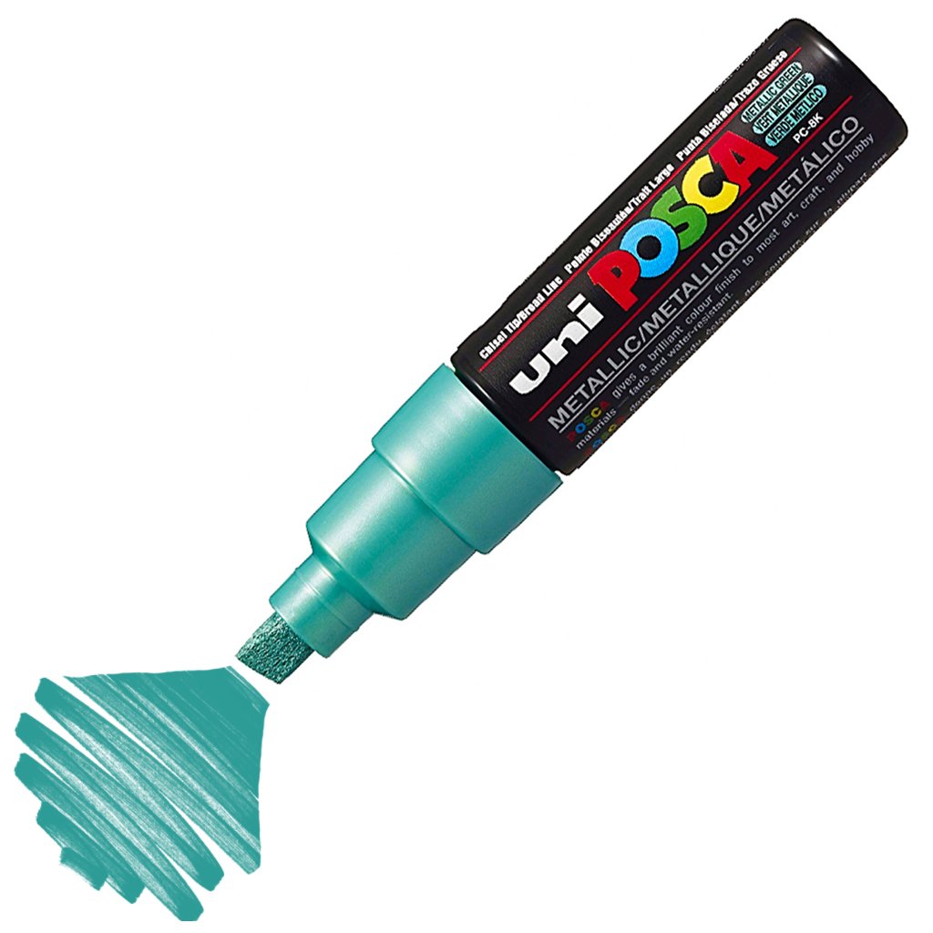 Uni Posca Marker Pc-8k Bold 8.0 Mm Metallic Green