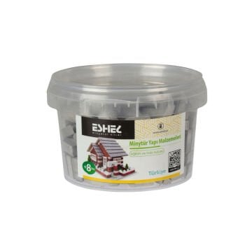 Eshel Maket Minyatür Çizgili Tuğla Gri 1/24 1,4x0,6x0,7cm 200lü