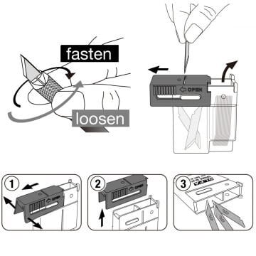 Olfa Kretuar Bıçağı AK-1 KB Model 25 Yedekli