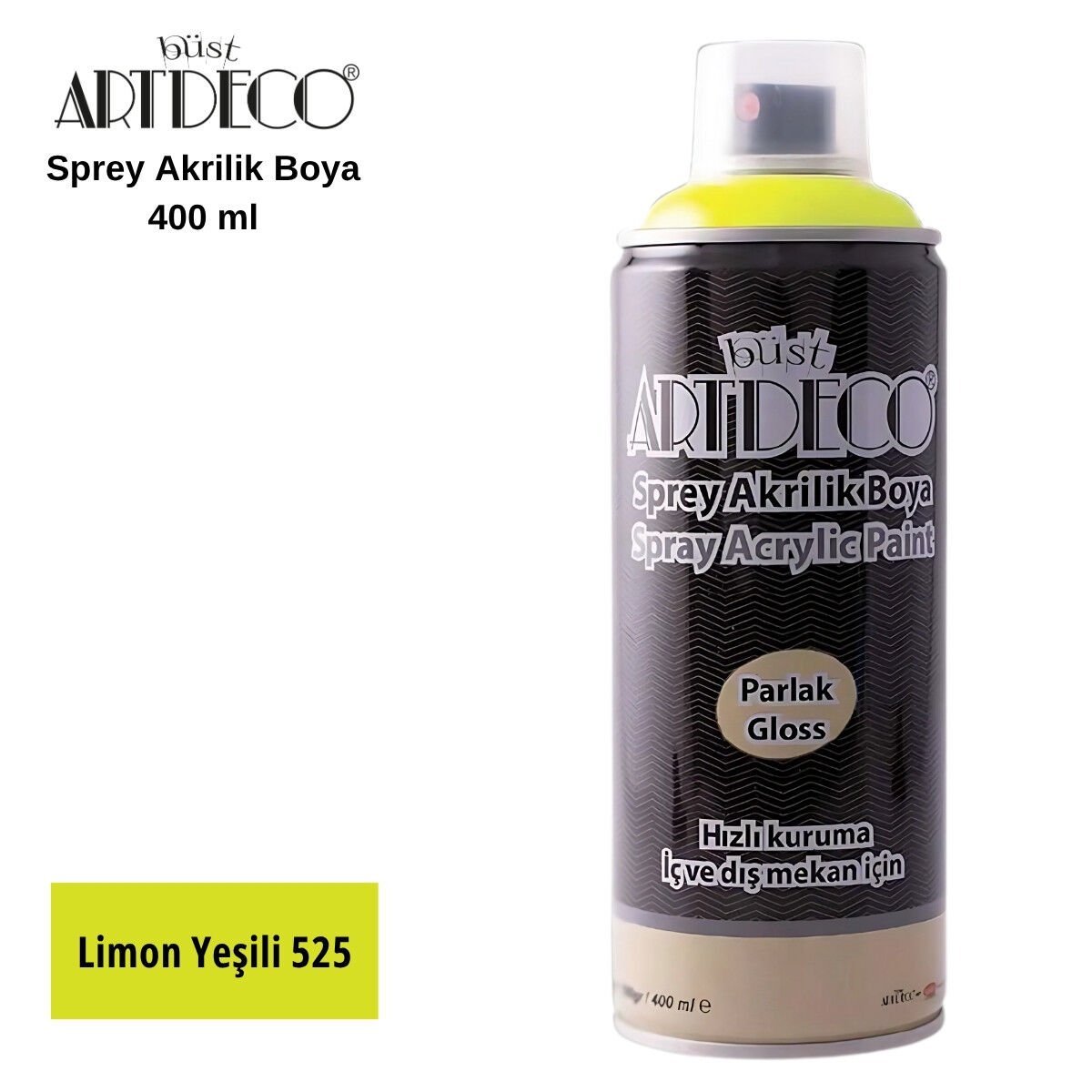 Artdeco Akrilik Sprey Boya 400ml 525 Limon Yeşili