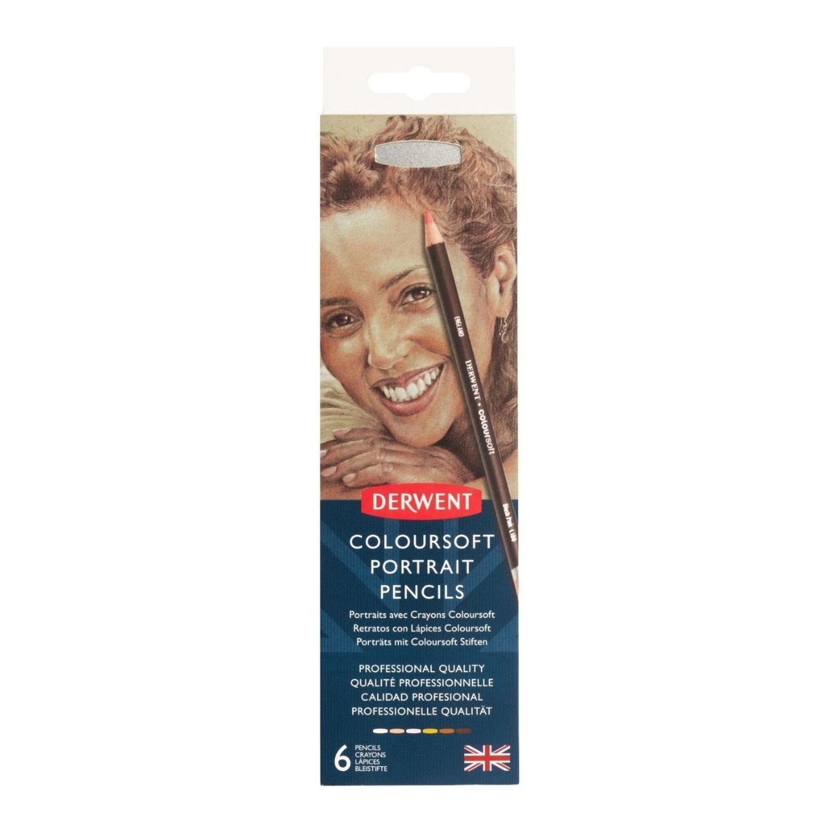 Derwent Coloursoft Kuru Boya Kalemi Ten Renk Seti Metal Kutu 6lı