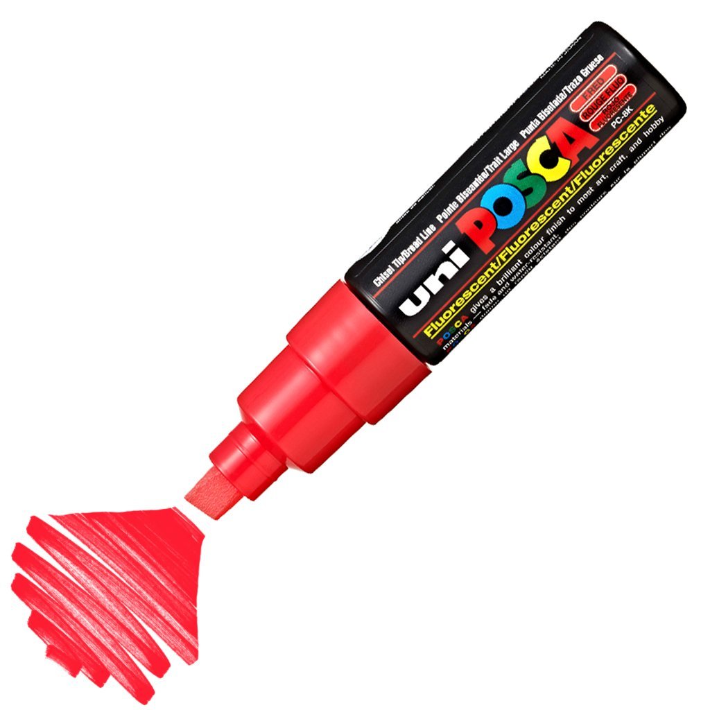 Uni Posca Marker Pc-8k Bold 8.0 Mm Fluorescent Red