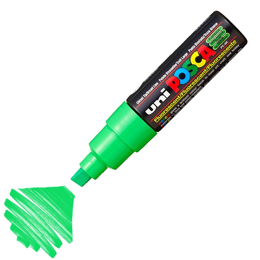 Uni Posca Marker Pc-8k Bold 8.0 Mm Fluorescent Green