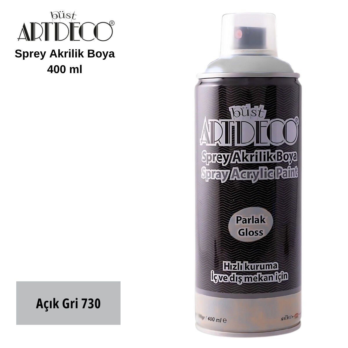 Artdeco Akrilik Sprey Boya 400ml 730 Açık Gri
