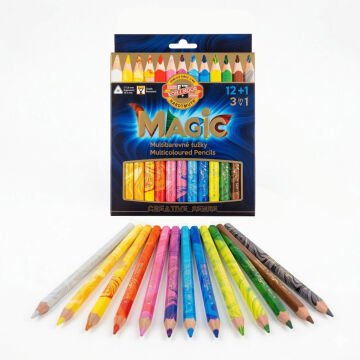 Koh-i Noor Jumbo Magic Çok Renkli Kuru Boya Kalemi Seti 12+1li