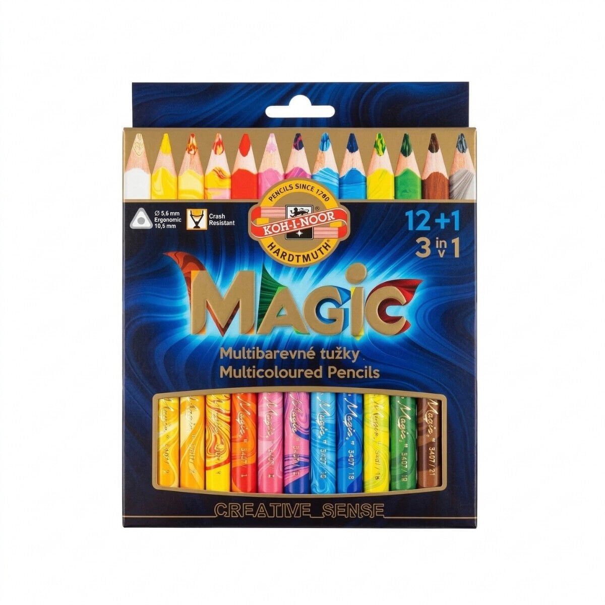 Koh-i Noor Jumbo Magic Çok Renkli Kuru Boya Kalemi Seti 12+1li