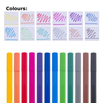 Bruynzeel İnce Uçlu Keçeli Kalem 0.4mm Seti Mini Boy 12li