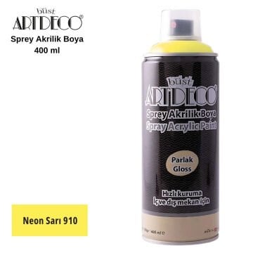 Artdeco Akrilik Sprey Boya 400ml 910 Neon Sarı