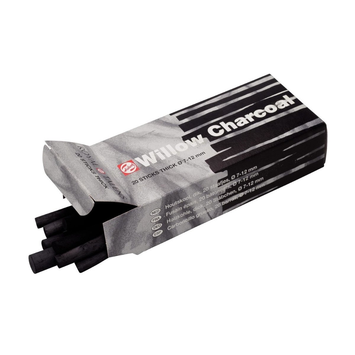 Talens Willow Charcoal Kömür Çubuk Kalın 7-12mm x 13cm 20li