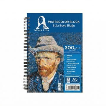 Mona Lisa Sulu Boya Bloğu A5 300gr 15yp Spiralli