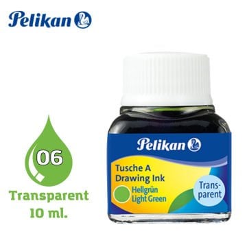 Pelikan 523 Drawing Ink Çini Çizim Mürekkebi 10ml Transparent No 06 Light Green