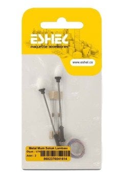 Eshel Maket Metal Mum Sokak Lambası 1/75 2li