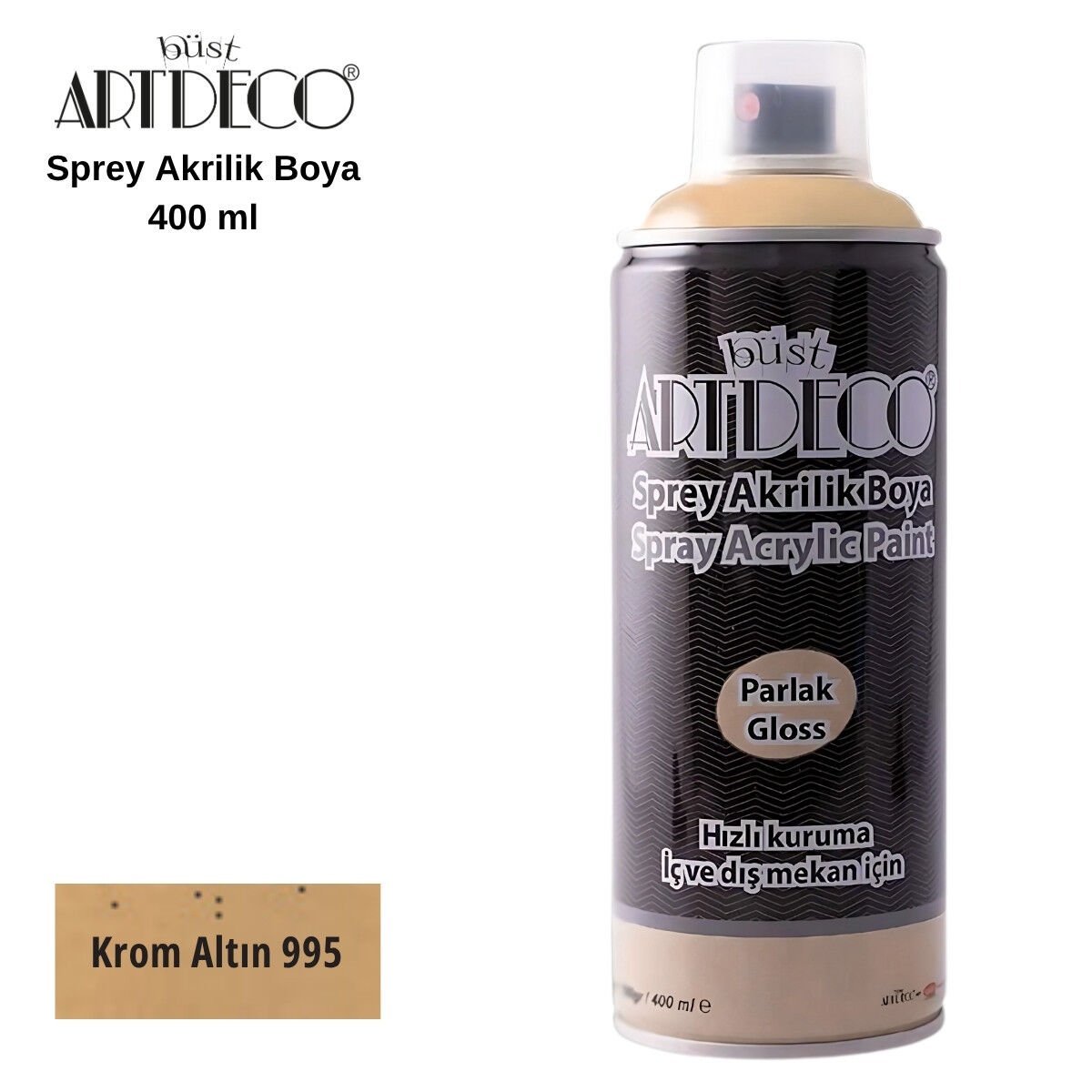 Artdeco Akrilik Sprey Boya 400ml 995 Krom Altın