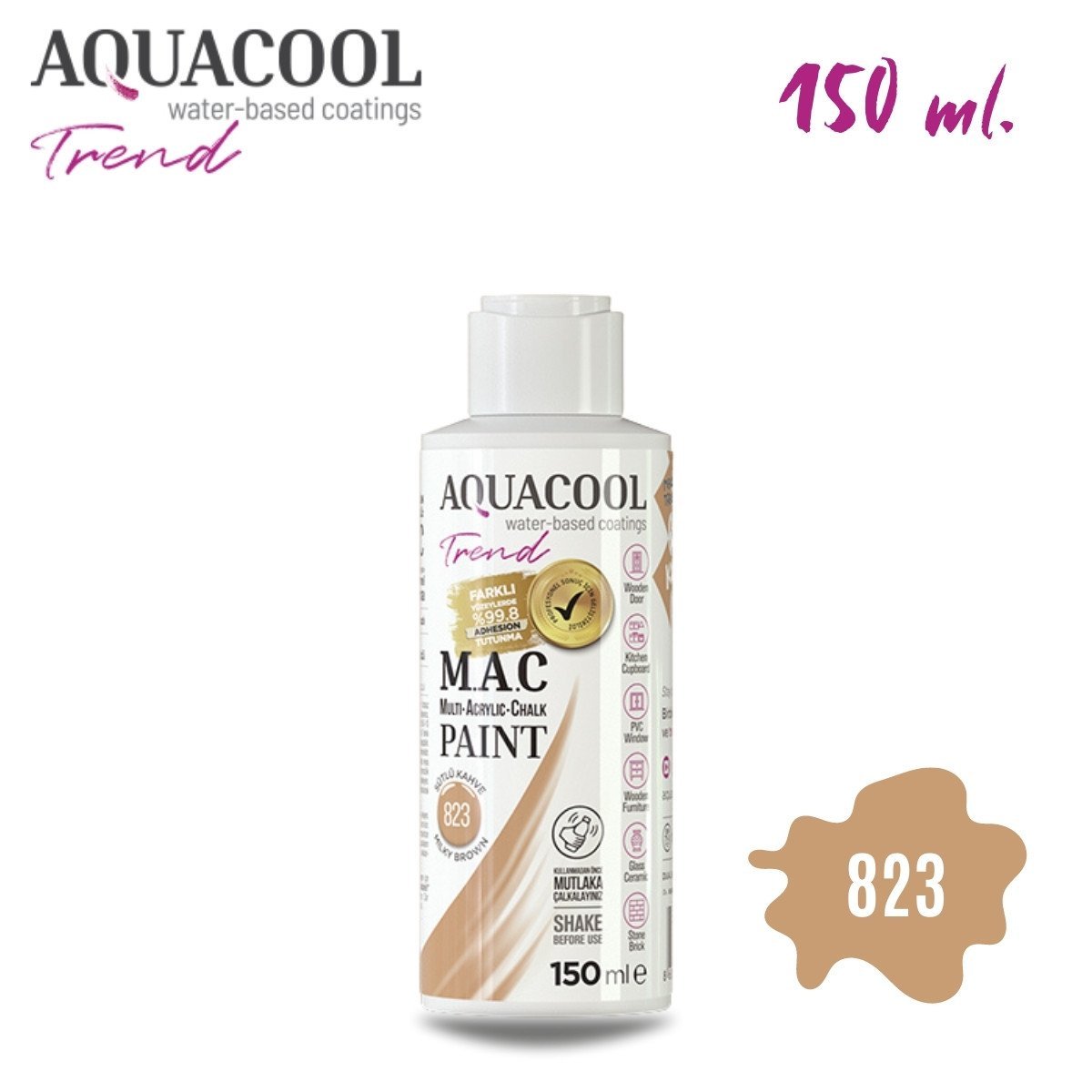 Aquacool Multi Akrilik Boya 150ml 823 Sütlü Kahve