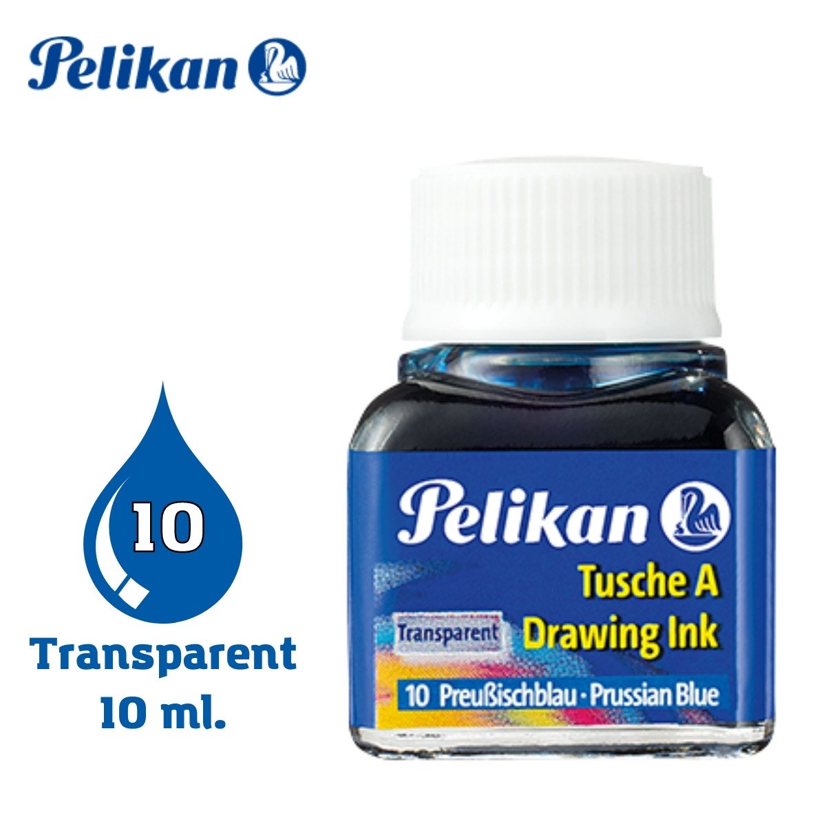Pelikan 523 Drawing Ink Çini Çizim Mürekkebi 10ml Transparent No 10 Prussian Blue
