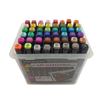 Tinge Art Marker Plastik Çantalı Seti 48li MS 818
