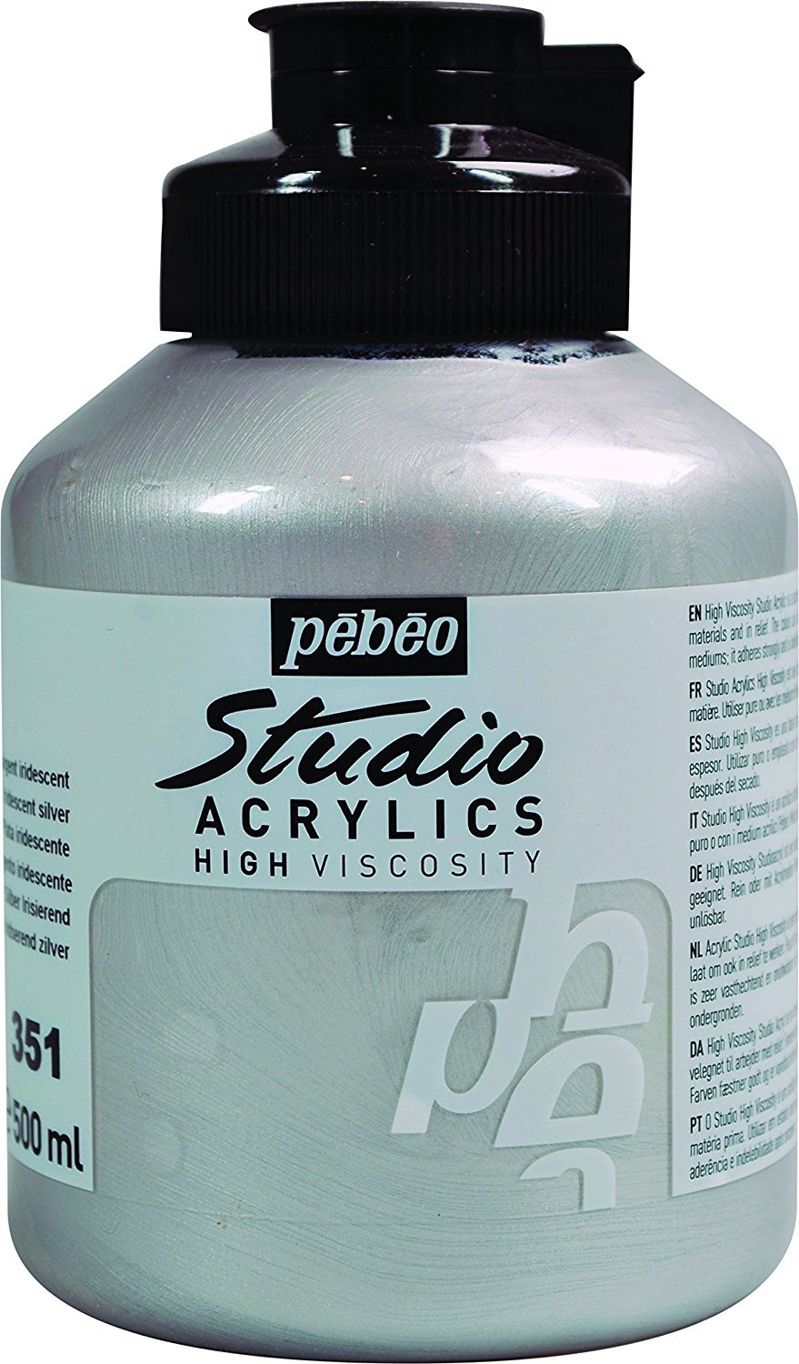 Pebeo Studio Akrilik Boya 500ml 351 Iridescent Silver