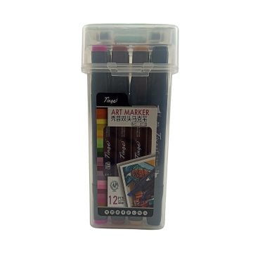 Tinge Art Marker Plastik Çantalı Seti 12li MS 818