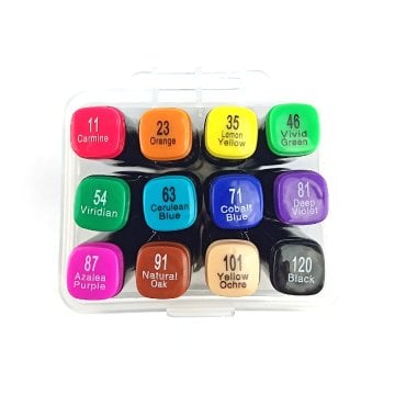 Tinge Art Marker Plastik Çantalı Seti 12li MS 818
