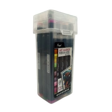 Tinge Art Marker Plastik Çantalı Seti 12li MS 818