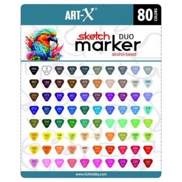 ART-X Çift Uçlu Sketch Marker Kalem Seti 80li