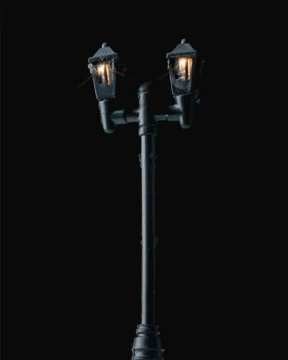 Eshel Maket Çift Işıklı Fener Sokak Lambası 1/100 2li