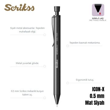 Scrikss Versatil Kalem Icon-X 0.5mm Siyah