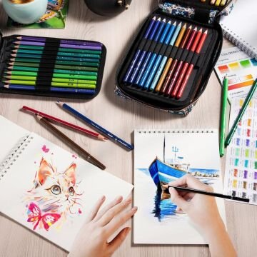 Kalour Kuru Boya Kalem Seti Bez Çantalı 50li