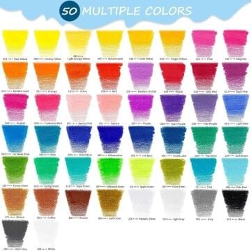 Kalour Kuru Boya Kalem Seti Bez Çantalı 50li