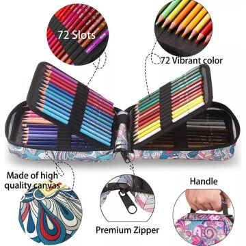 Kalour Kuru Boya Kalem Seti Bez Çantalı 72li