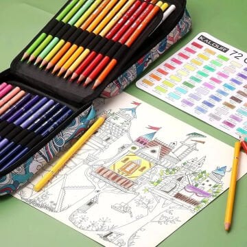 Kalour Kuru Boya Kalem Seti Bez Çantalı 72li