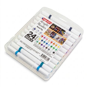 Bigpoint Çift Uçlu Akrilik Marker Kalem Seti 24lü