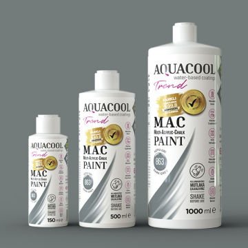 Aquacool Multi Akrilik Boya 150ml 863 Koyu Gri