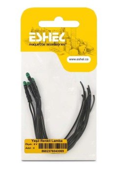 Eshel Maket Yeşil Renkli Lamba 6 Volt 4lü