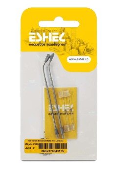 Eshel Maket Tek Taraflı Elektrikli Metal Yol Lambası 1/100 2li