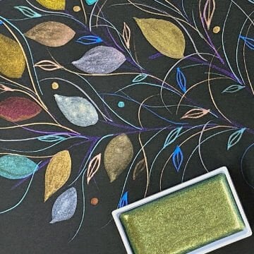 Zig Kuretake Gansai Tambi 24 Renk Tablet Sulu Boya Metalik