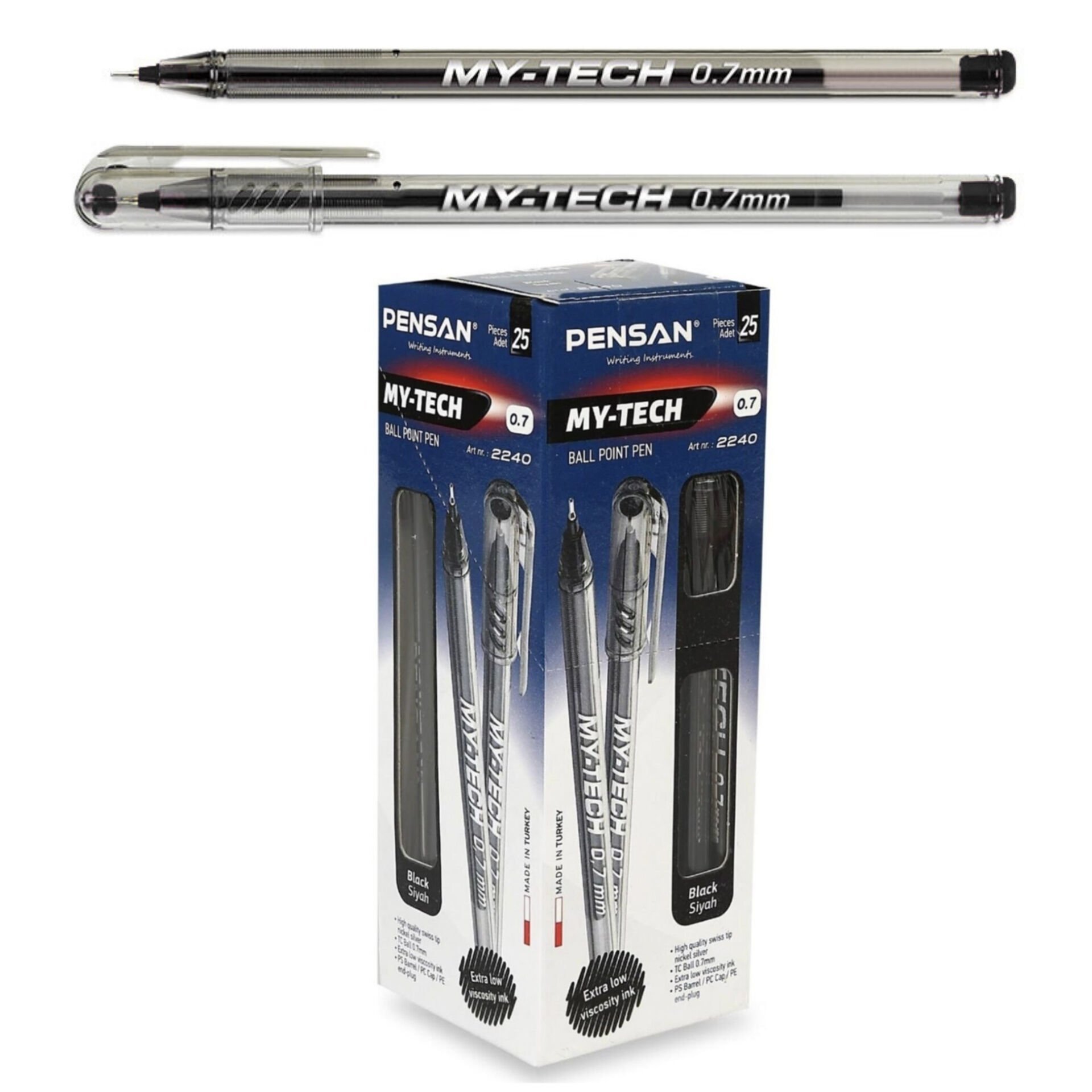 Pensan My Tech Tükenmez Kalem 0.7mm Siyah 25li