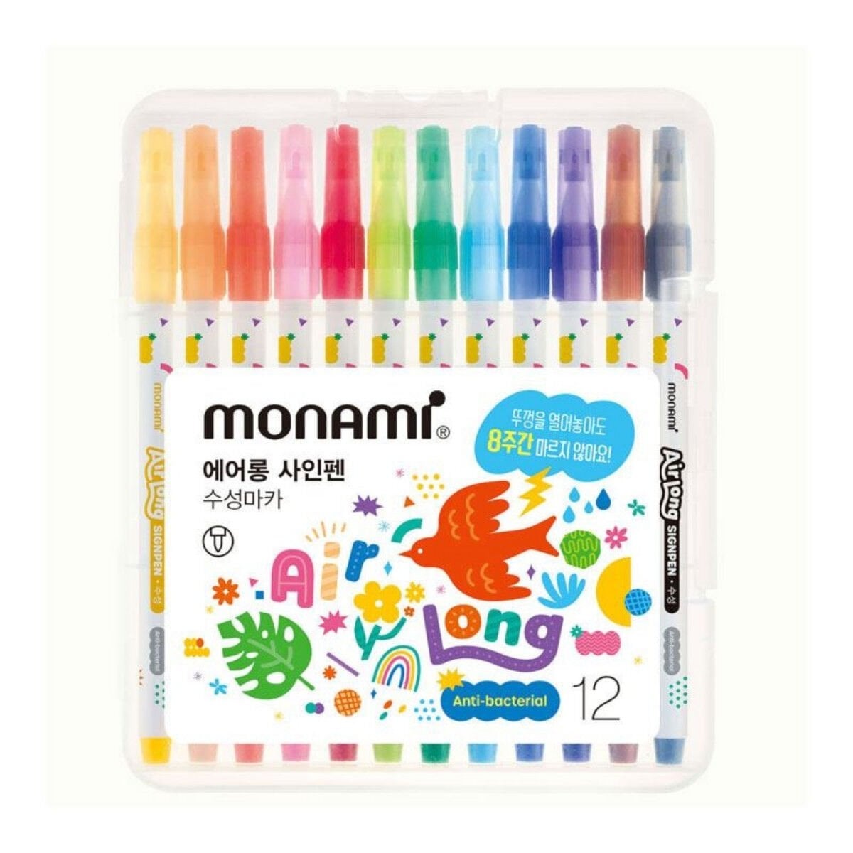 Monami Airlong Kurumayan Keçeli Kalem Seti 12 Renk