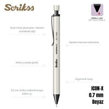 Scrikss Versatil Kalem Icon-X 0.7mm Beyaz