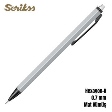 Scrikss Versatil Kalem Hexagon-R 0.7mm Mat Gümüş